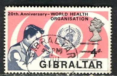 Gibraltar; 1968: Sc. # 214: O/Used Single Stamp