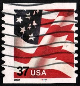 SC#3632 37¢ Flag Plate Single (#7777) Used