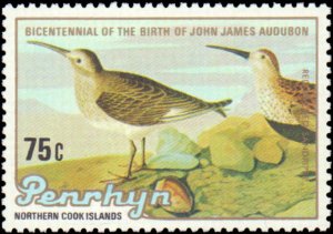 Penrhyn Islands #311-314, Complete Set(4), 1985, Art, Birds, Never Hinged