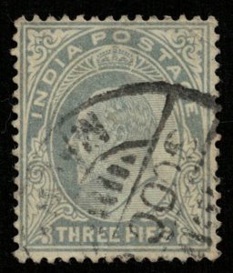 India, Three Pies, 1902-1903, King Edward VII, MC #59, WATERMARK STAR  (T-6051)