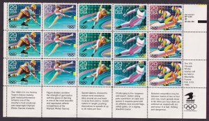 Scott #2615a (2611-15) Winter Olympics Eagle Block of 15 Stamps - MNH Bottom