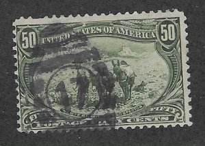 US# 291 $.50 Trans-Mississippi,Sage Green  (Used)  CV. $175.00