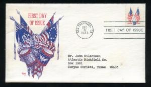 US 1509 ADDR 10c Dual Flags, Marg