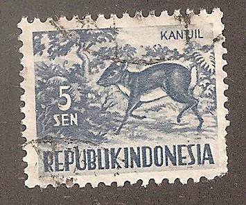 Indonesia 424 - Used - Chevrotain (Animal) (1)