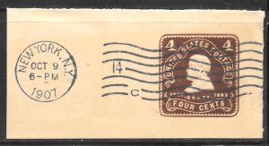 USA U390: 4c Grant, cut square, used
