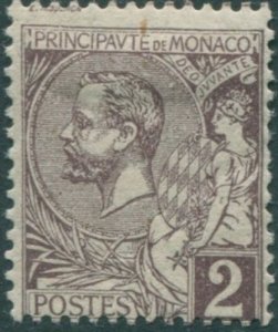 Monaco 1891 SG12 2c purple Prince Albert MH