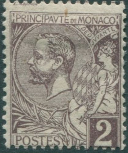 Monaco 1891 SG12 2c purple Prince Albert MH