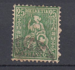 J30018,  1867-78 switzerland used #55 helvetia