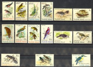 Norfolk Island Sc# 126-140 MNH 1970-1971 Birds