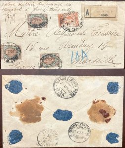 D)1922, ITALY, COVER COVER WITH EAGLE STAMPS OF THE HOUSE OF SAVOYA AND KING VIC