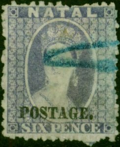 Natal 1869 6d Lilac SG54b Type E Good Used Contemporary Crayon Cancel