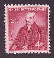 1121 Noah Webster MNH single