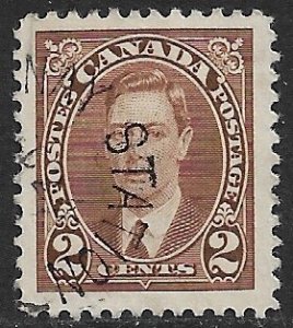 CANADA 1937 KGVI 2c Brown Portrait Issue Sc 232 VFU