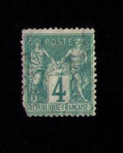 France Sc #66 Used Type I Faulty Lower L Corner VF  CV $55.00