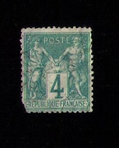 France Sc #66 Used Type I Faulty Lower L Corner VF  CV $55.00