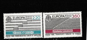 France  Scott#  2109-2110  MNH  (1988 Communications and Transportation)