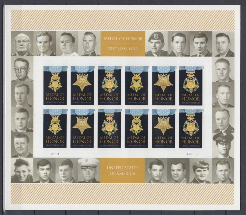 USA Sc#4988b Vietnam War Medal of Honor Full Imperforated Sheet of 24 MNH