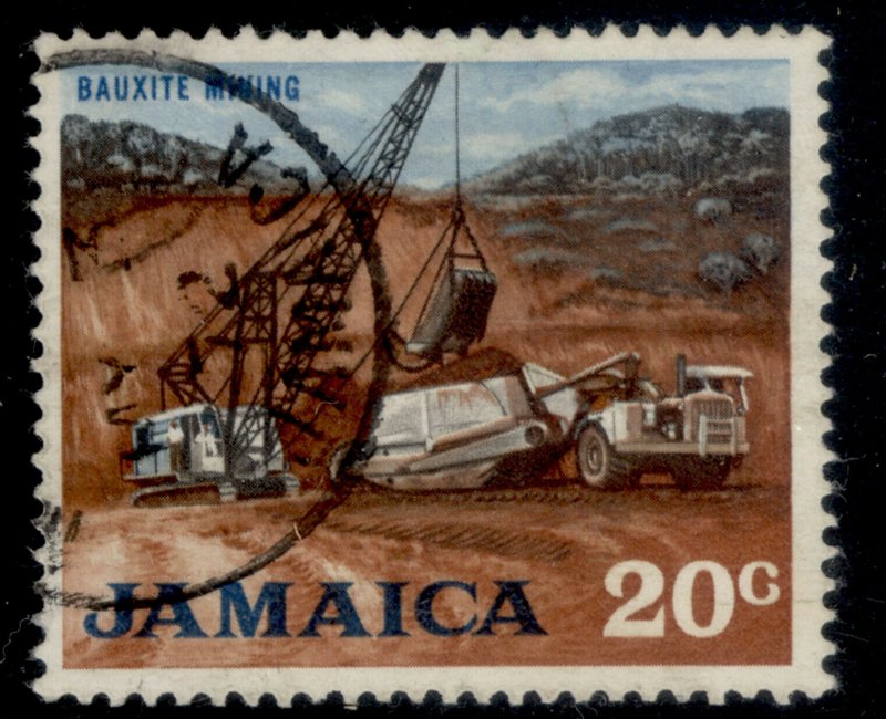 JAMAICA QEII SG315, 20c red-brown, black & light blue, FINE USED. 