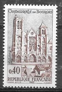 France 1965 40c Bourges Cathedral, mint never hinged, Scott #1125