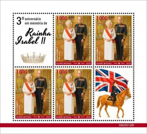 GUINEA BISSAU - 2025 - Queen Elizabeth II - Perf 4v Sheet - Mint Never Hinged