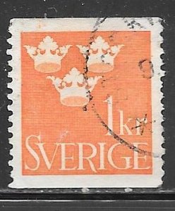 Sweden 285: 1k Three Crpwms, used, F-VF