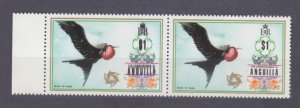 1972  Anguilla 157 + 157C rare Birds ( Error in printing )