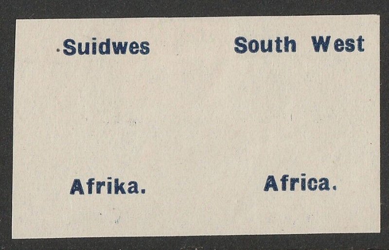 SOUTH WEST AFRICA 1927 Imperf Proof overprint only pair.