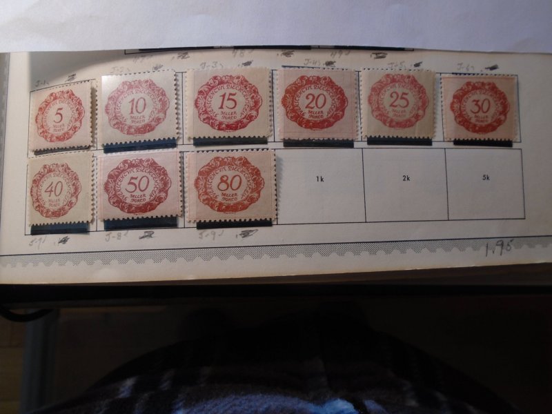 Liechtenstein  #  J1-9  MH