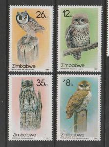 Zimbabwe 1987 Owls UM SG 710/13