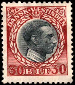 Danish West Indies #56, Incomplete Set, 1915, Hinged