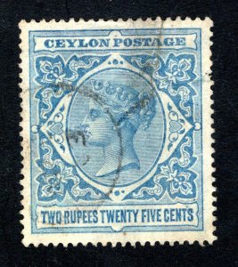 Ceylon #163,  VF, Used, See Note,   CV $52.50 ......  1290132