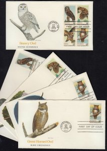 1978 Owls 4 different Sc 1760-3 1763a Fleetwood set of 5 (B)