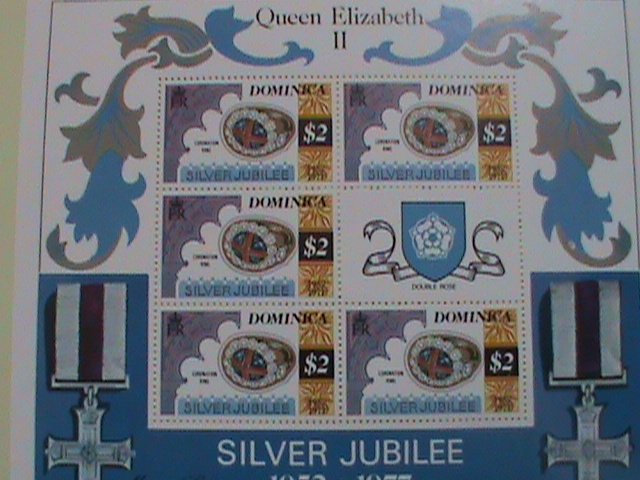 DOMINICA STAMP 1977: QUEEN ELIZABETH II SILVER JUBILEE  MNH SHEET VERY RARE.