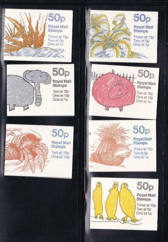 GB BK # 248A-250 VF-MNH 7 DIFFERENT COVERS BOOKLETS PO FRESH CAT VALUE $34+