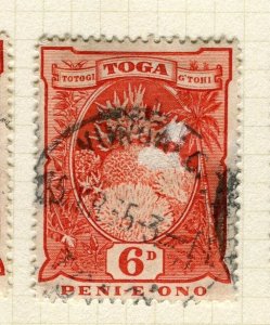 TONGA; 1897 early Jubilee pictorial issue fine used 6d. value