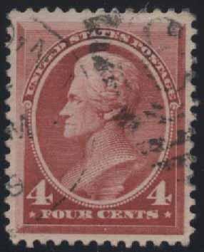 US Scott #215 Used, XF, Lt Cxl