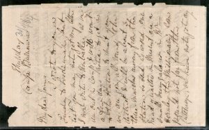 India 1864 Letter Sheet f.w QV ½A t.w 164 Duplex Canc to UMBALLA Red Cds # 9002
