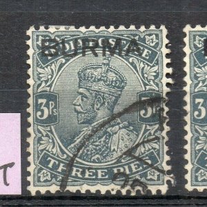 Burma 1937 Early Issue Fine Used 3p. Optd NW-167048