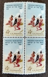 United States #1187 4c Frederic Remington MNH block of 4 (1961)