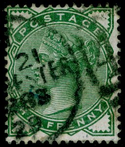 SG164, ½d deep green, FINE USED. Cat £22.