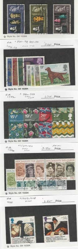Great Britain, Postage Stamp, #402-4, 835-8, 851-4, 996-9, 1137-40 + Used