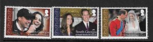 S.GEORGIA & S.SANDWICH IS. SG529/31 2011 ROYAL WEDDING MNH