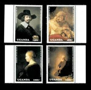 Uganda 2003 - REMBRANDT Art - Set of 4 Stamps - Scott #1797-00 - MNH