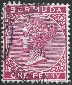 Bermuda #1  Used - 1p rose-red Queen Victoria (1865)