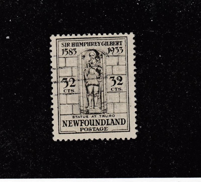 NEWFOUNDLAND # 225 VF-MNG GILBERT STATUE AT TURO CAT VALUE $18