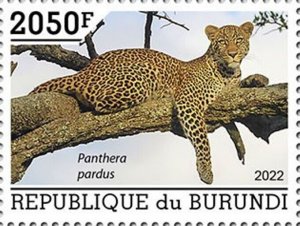 Burundi - 2022 Leopards on Stamps - Stamp - BUR2201049a