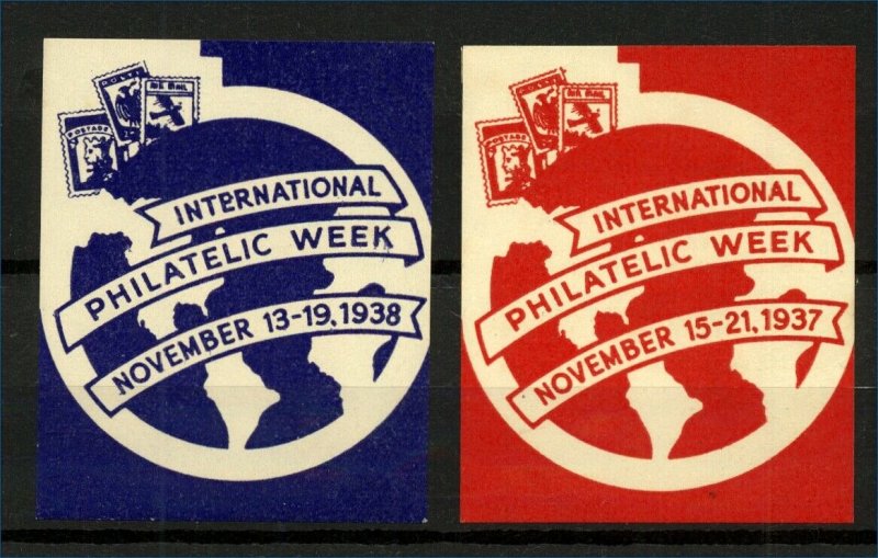 USA 1938 International Philatelic Week Labels