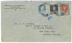 aa3012 - ARGENTINA - POSTAL HISTORY - Airmail  COVER to the USA 1934