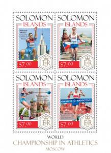 SOLOMON ISLANDS 2014 SHEET MOSCOW 2013 CHAMPIONSHIP ATHLETICS SPORTS slm14213a