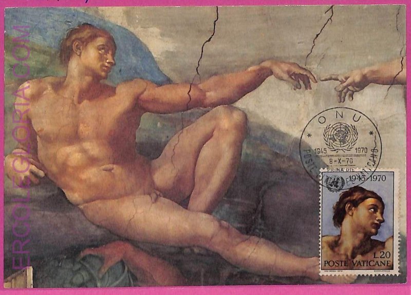 ag3509 - VATICAN - POSTAL HISTORY - Maximum Card - 1970 Michelangelo ART-
